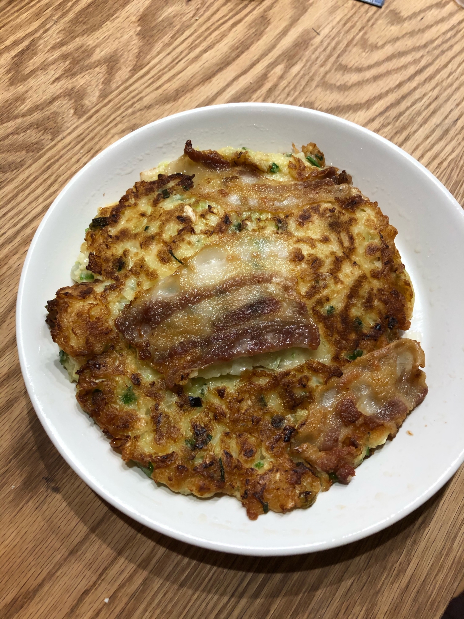 たこ焼き粉でふわふわ？！のお好み焼き