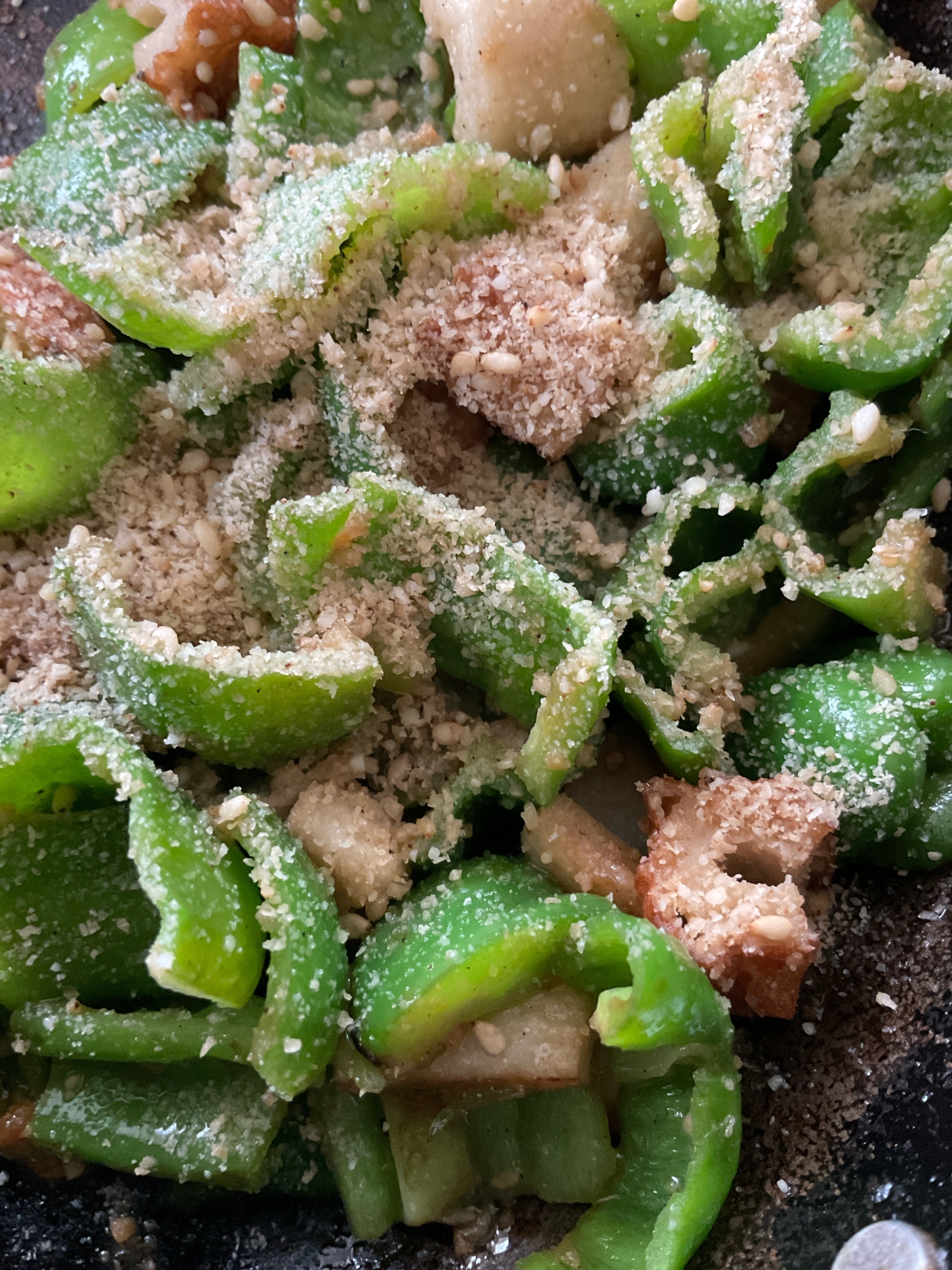 ピーマンちくわの味噌炒め