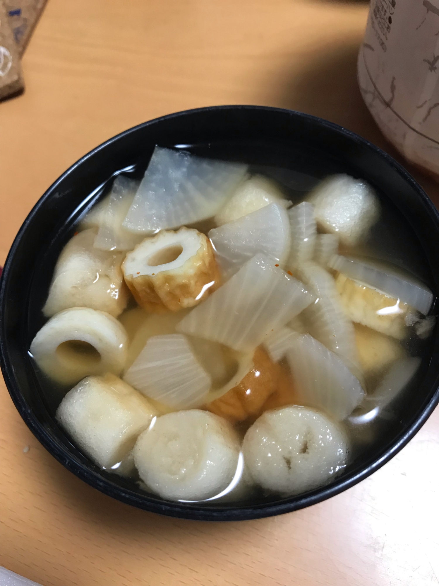 ちくわとお麩の豆板醤スープ