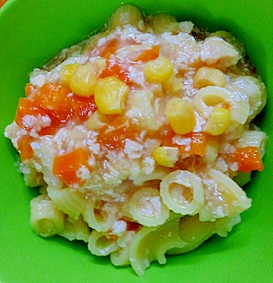 幼児食:豆腐入りケチャップ風味マカロニ