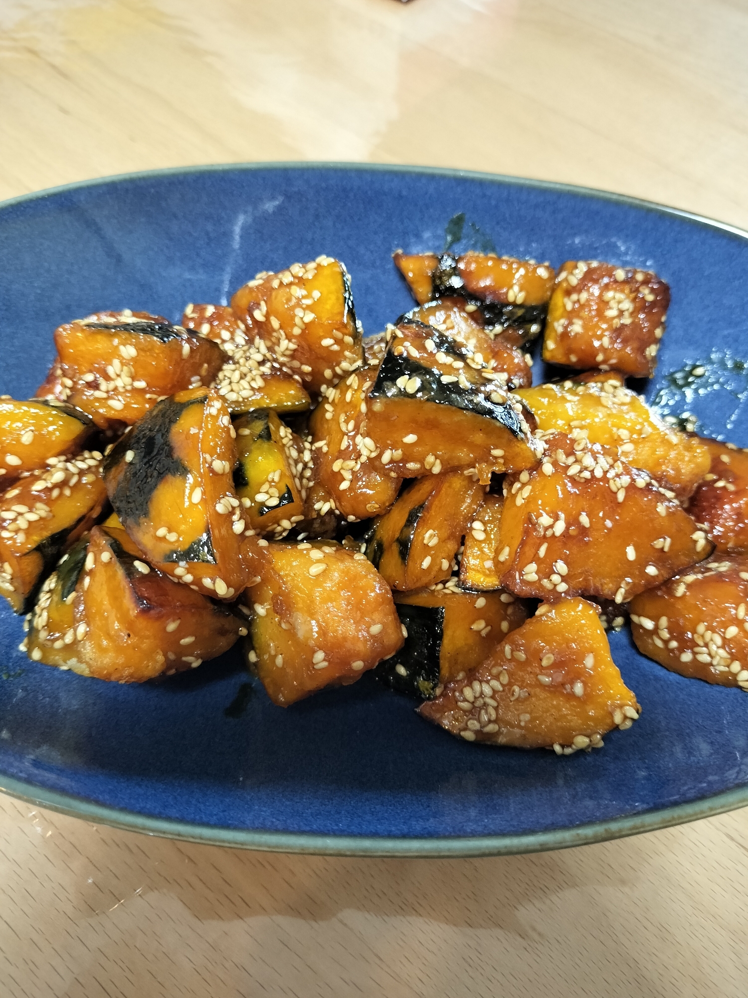 揚げカボチャの甘辛あえ