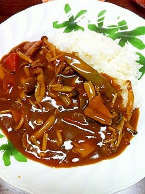 キノコとアスパラのカレー