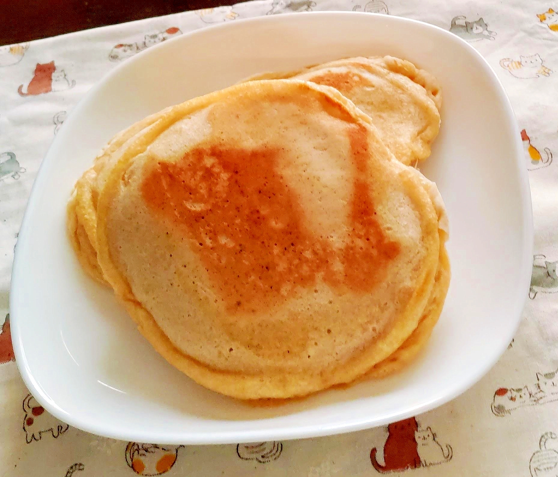 卵なし牛乳なし☆ふんわりもっちりホットケーキ