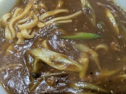 残りカレーで簡単カレーうどん❣️