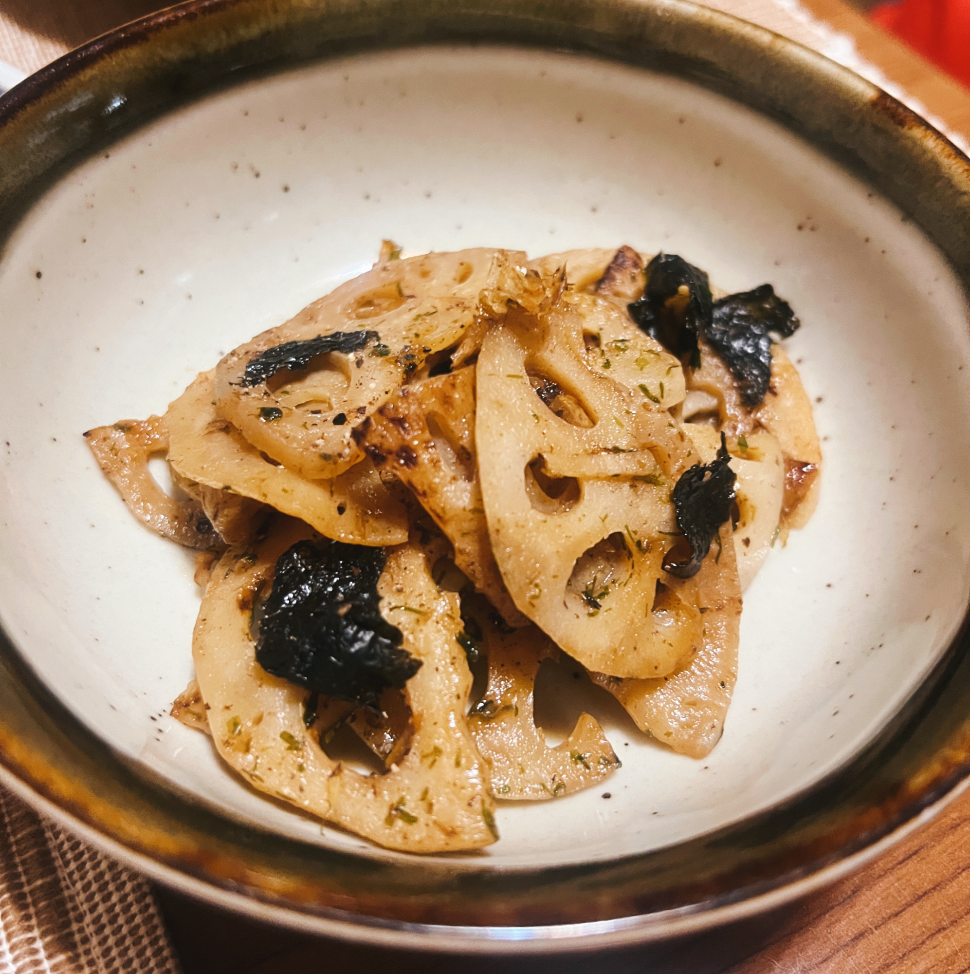 簡単おつまみ！蓮根のり和え