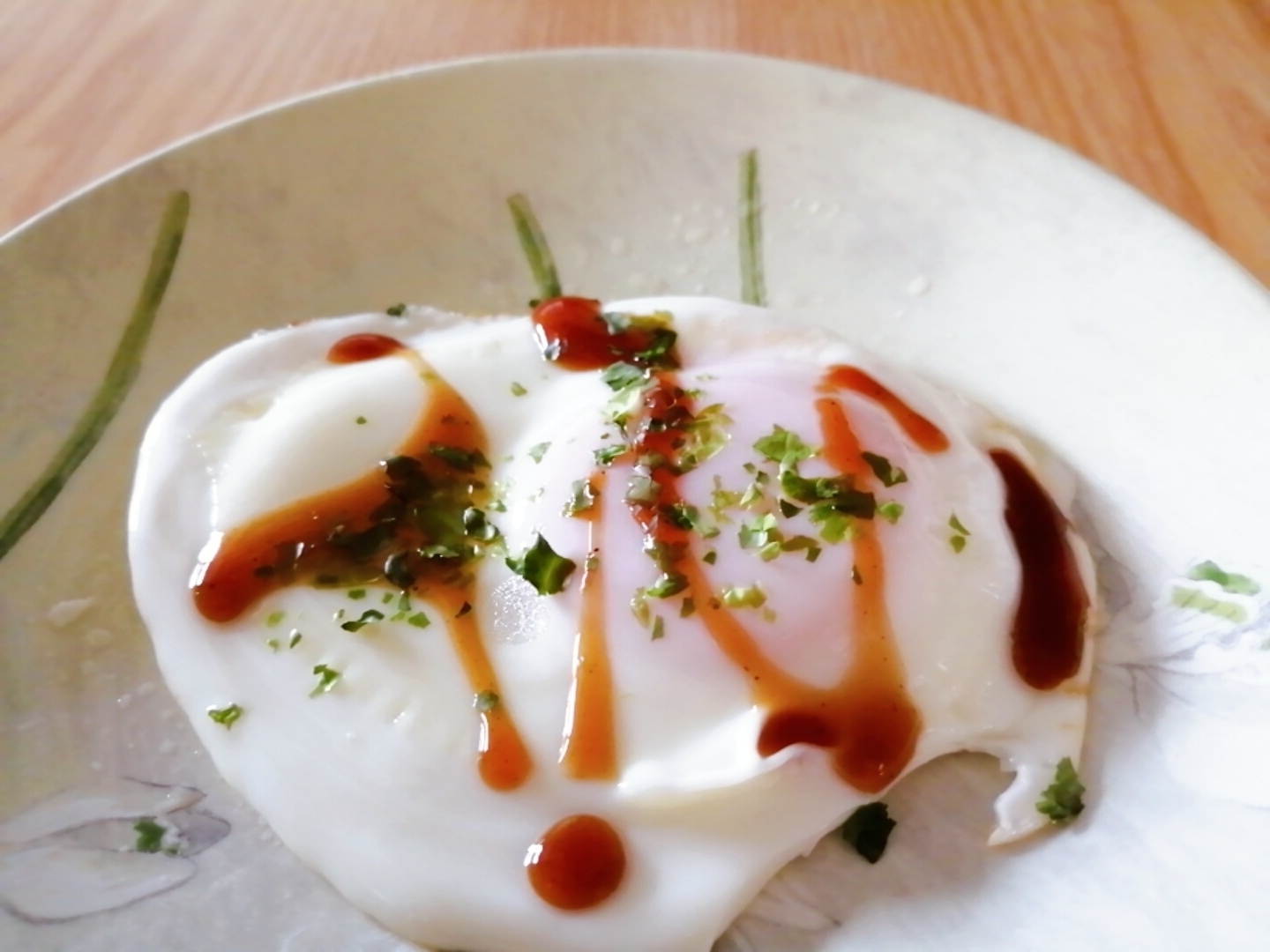 あおさとソースの目玉焼き