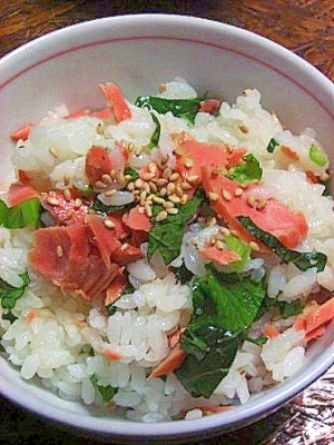 簡単！小松菜と焼き鮭の混ぜご飯