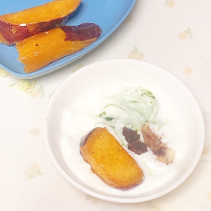 小豆焼き芋☆抹茶きなこヨーグルト♪