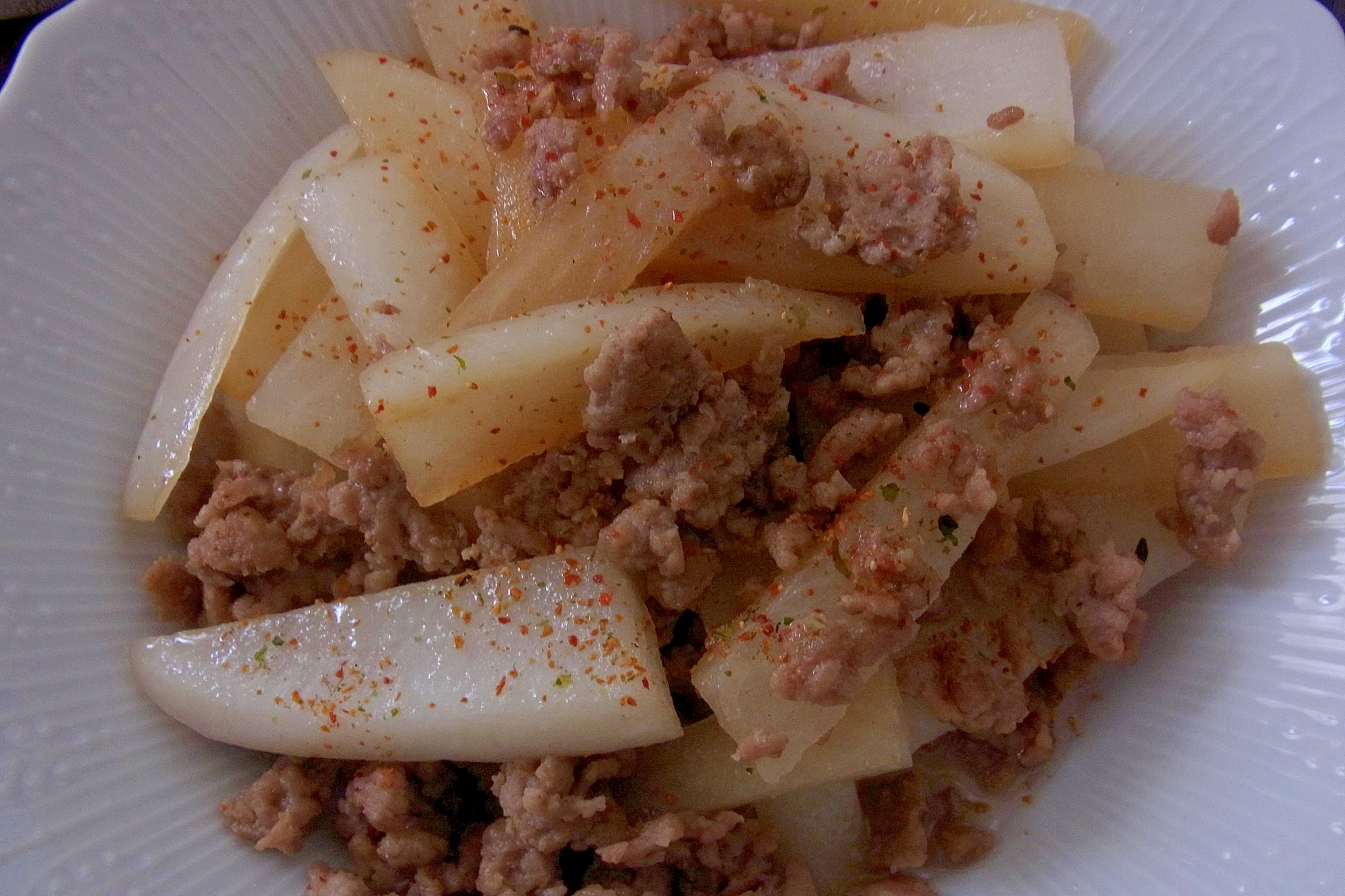 七味が合う 大根と豚ひき肉の炒めもの お弁当にも レシピ 作り方 By あいちゃんぺ 楽天レシピ