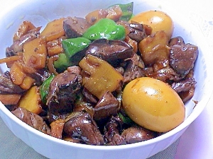 レバーの甘辛煮 ゆで卵もタケノコも レシピ 作り方 By ももちゃn 楽天レシピ