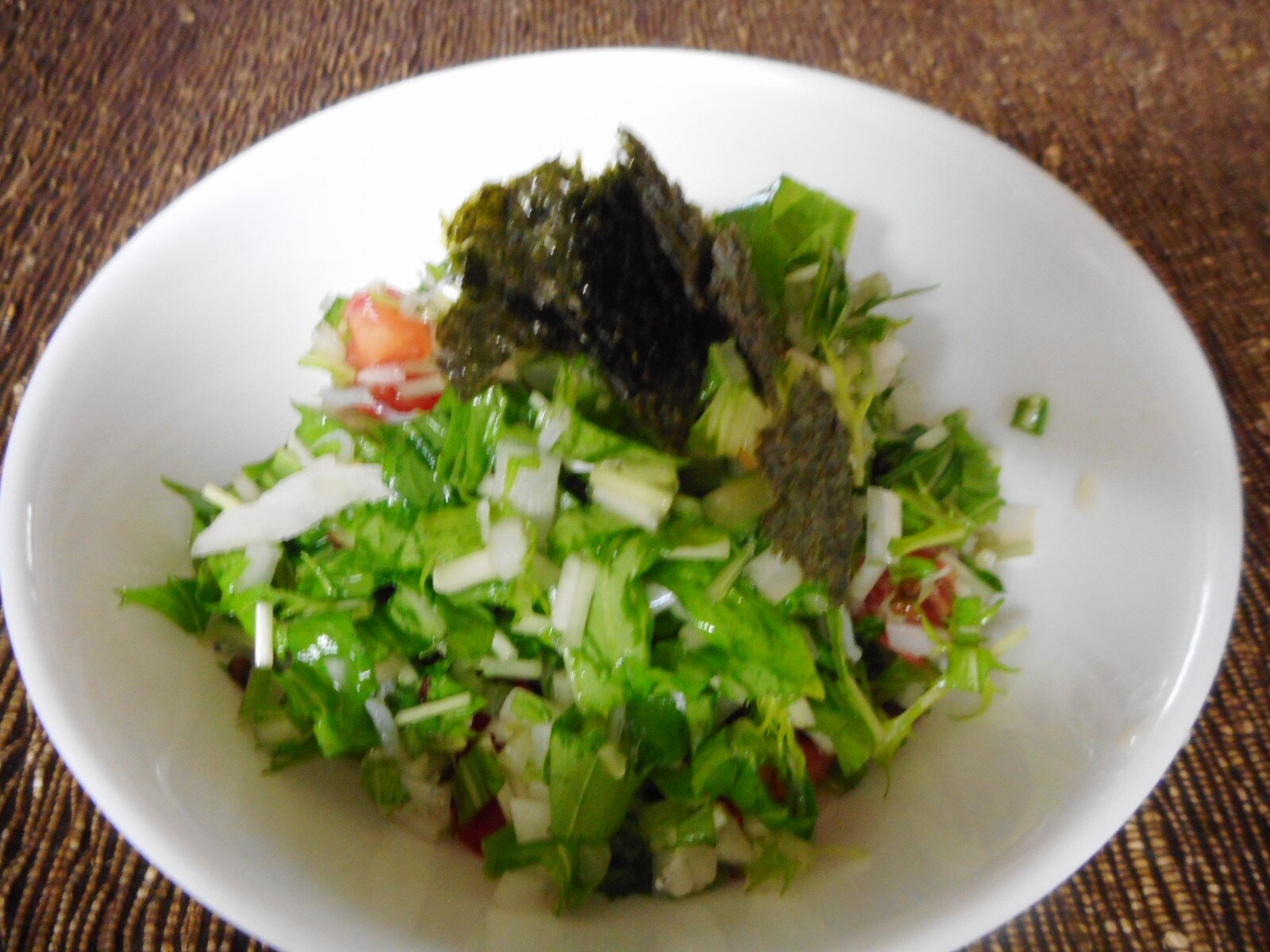 水菜としらすとシソの実のサラダ レシピ 作り方 By Mococo05 楽天レシピ