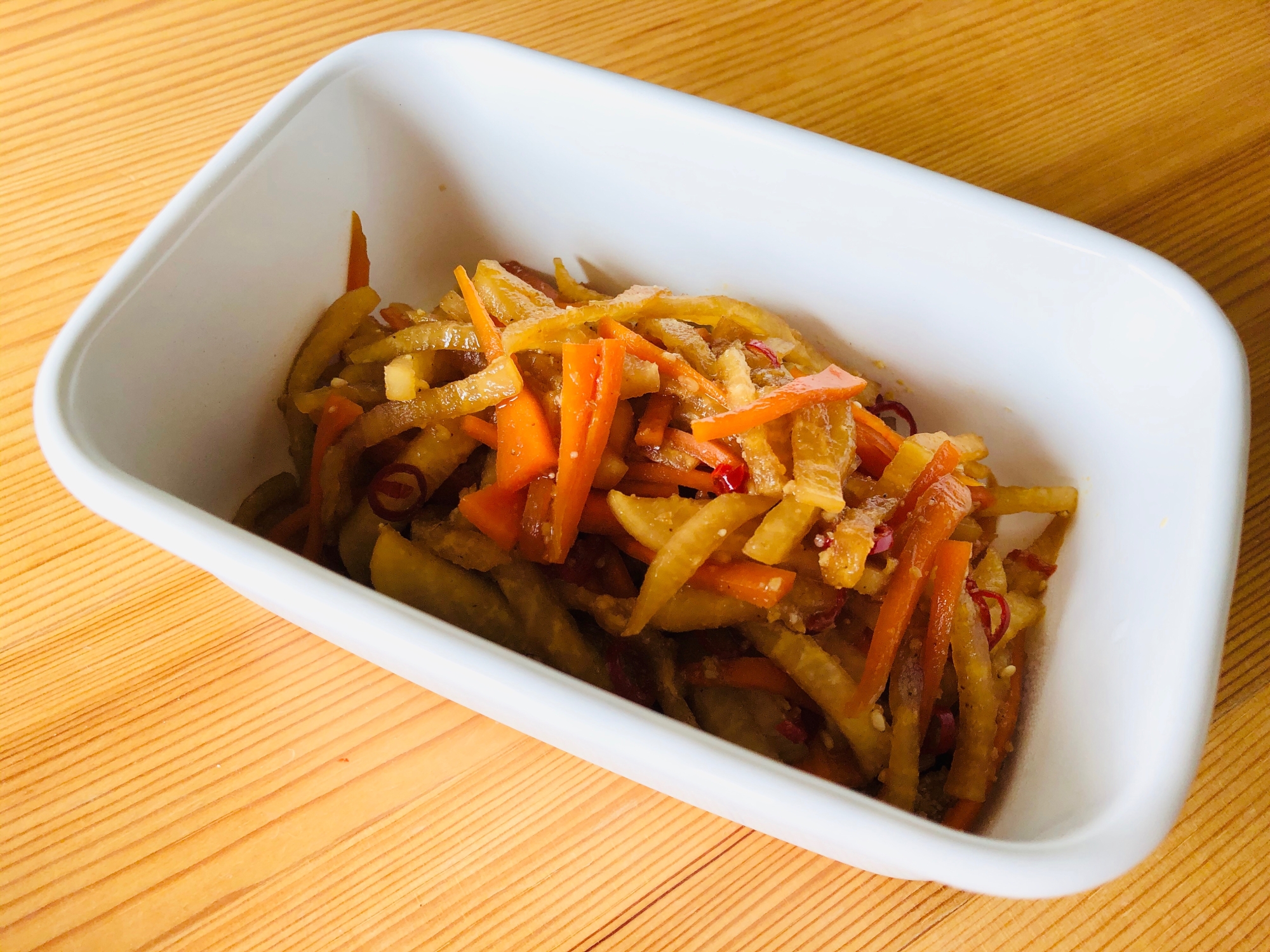 時短 作り置きやお弁当に 大根と人参のきんぴら レシピ 作り方 By きのこのみみ 楽天レシピ