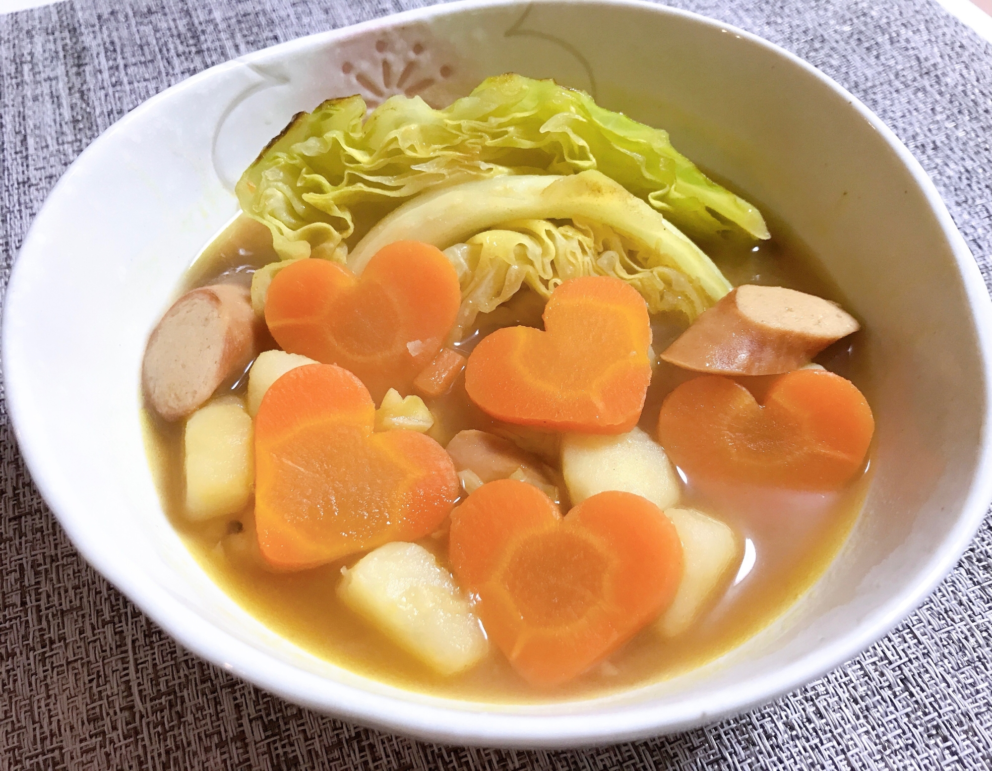 バレンタインに！満足野菜の和風カレースープ♫