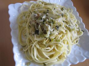 新玉ねぎとしらすのパスタ