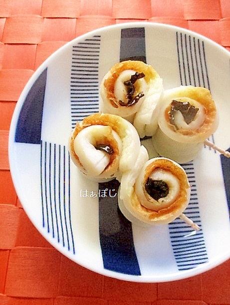 昆布の佃煮入り♪くるくるちくわ