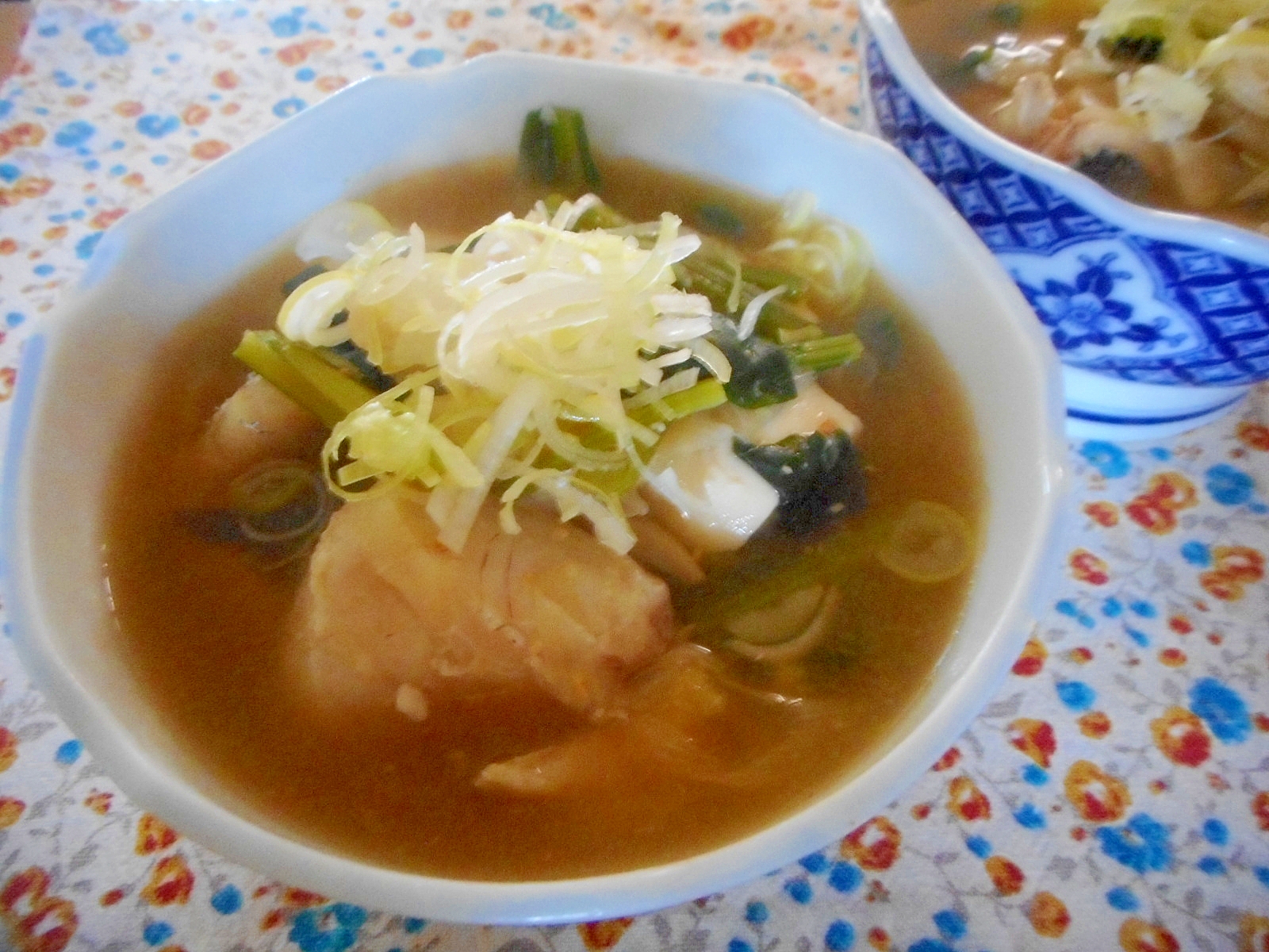 小松菜とタラの味噌汁