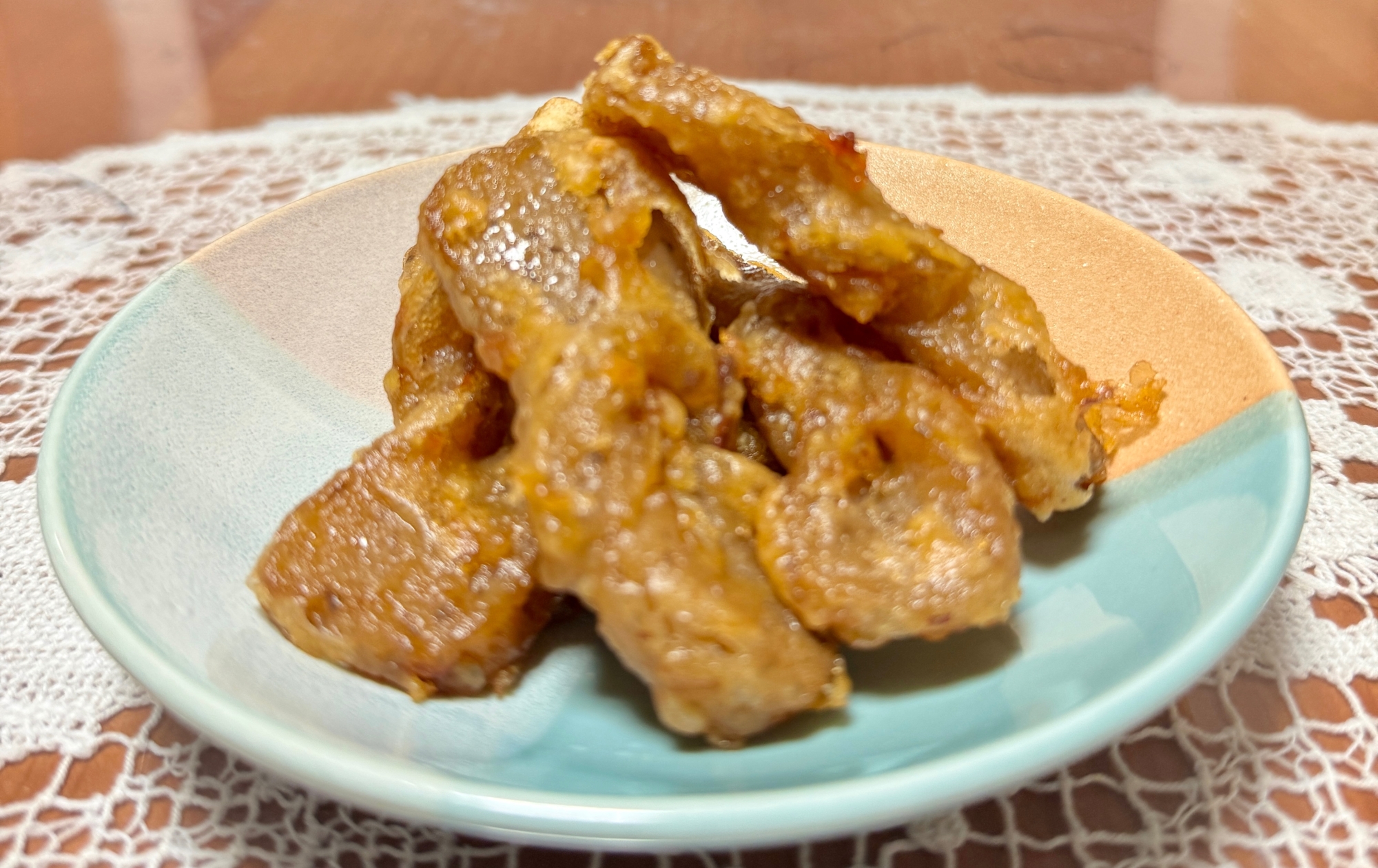 お弁当に❗️甘辛く炒め煮したこんにゃくの☆天ぷら