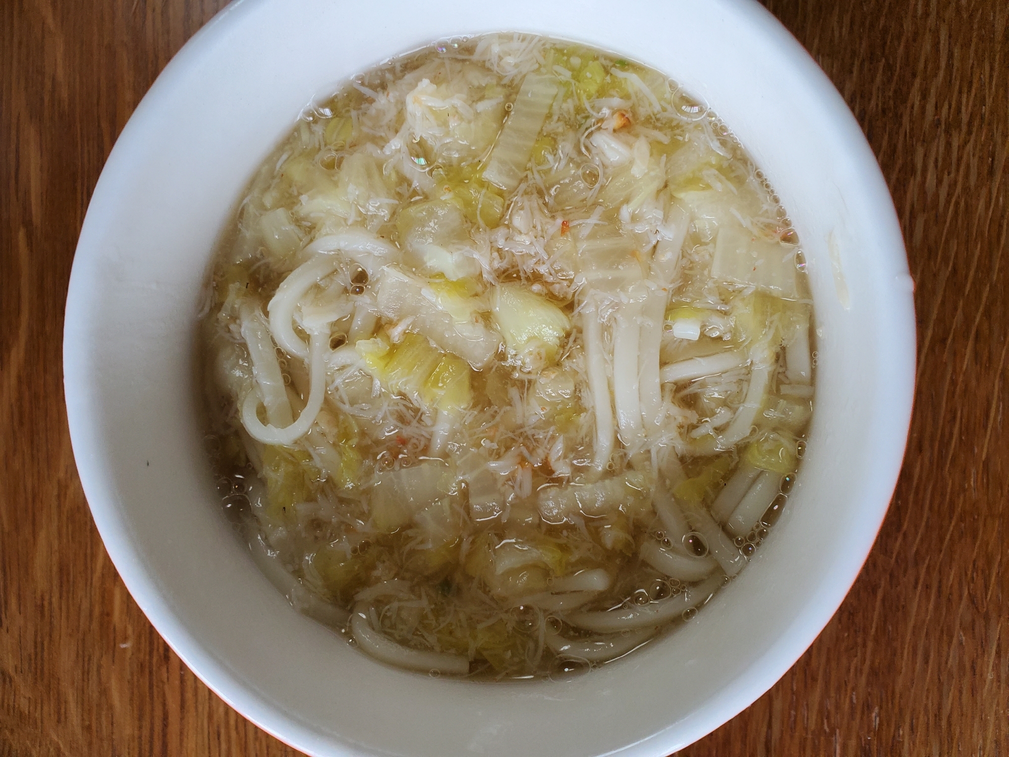 カニと白菜のうどん