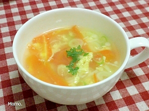 にんじんとねぎの卵スープ