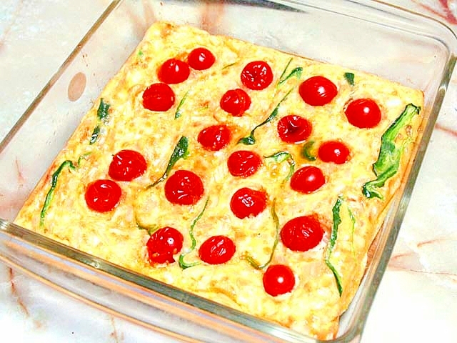 ミニトマトの大量消費に オーブンでトマトオムレツ レシピ 作り方 By Torezu 楽天レシピ ミニトマトの大量消費に オーブンでトマトオムレツ レシピ 作り方 By Torezu 楽天レシピ