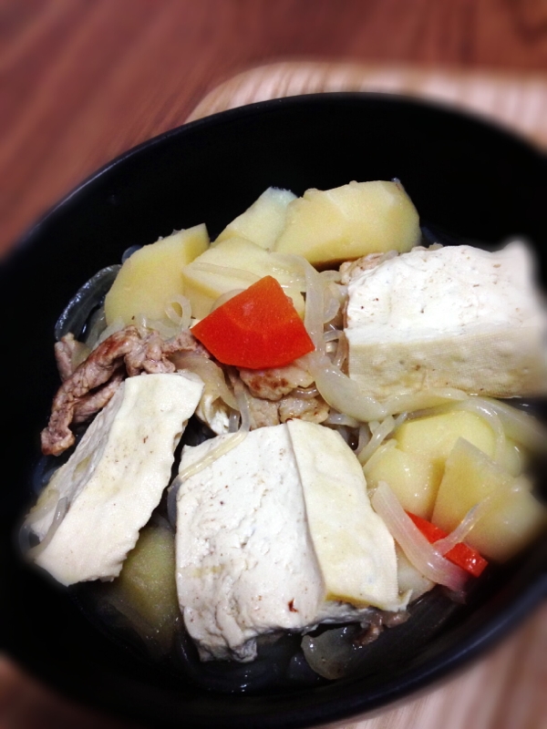 めんつゆで♪肉じゃが豆腐