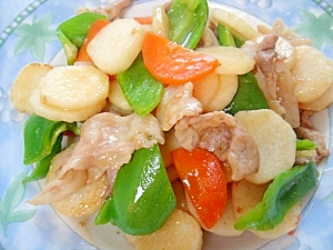 長芋と豚肉の炒め物