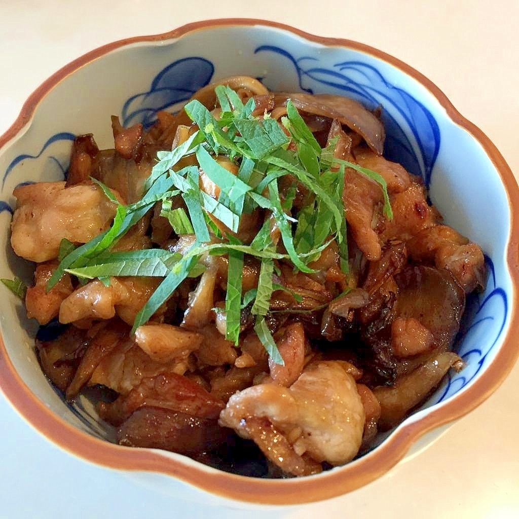 黒舞茸と鶏肉の甘辛炒め