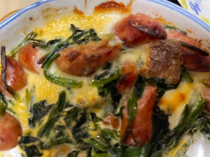 トースターで作る！ベーコンとほうれん草のキッシュ