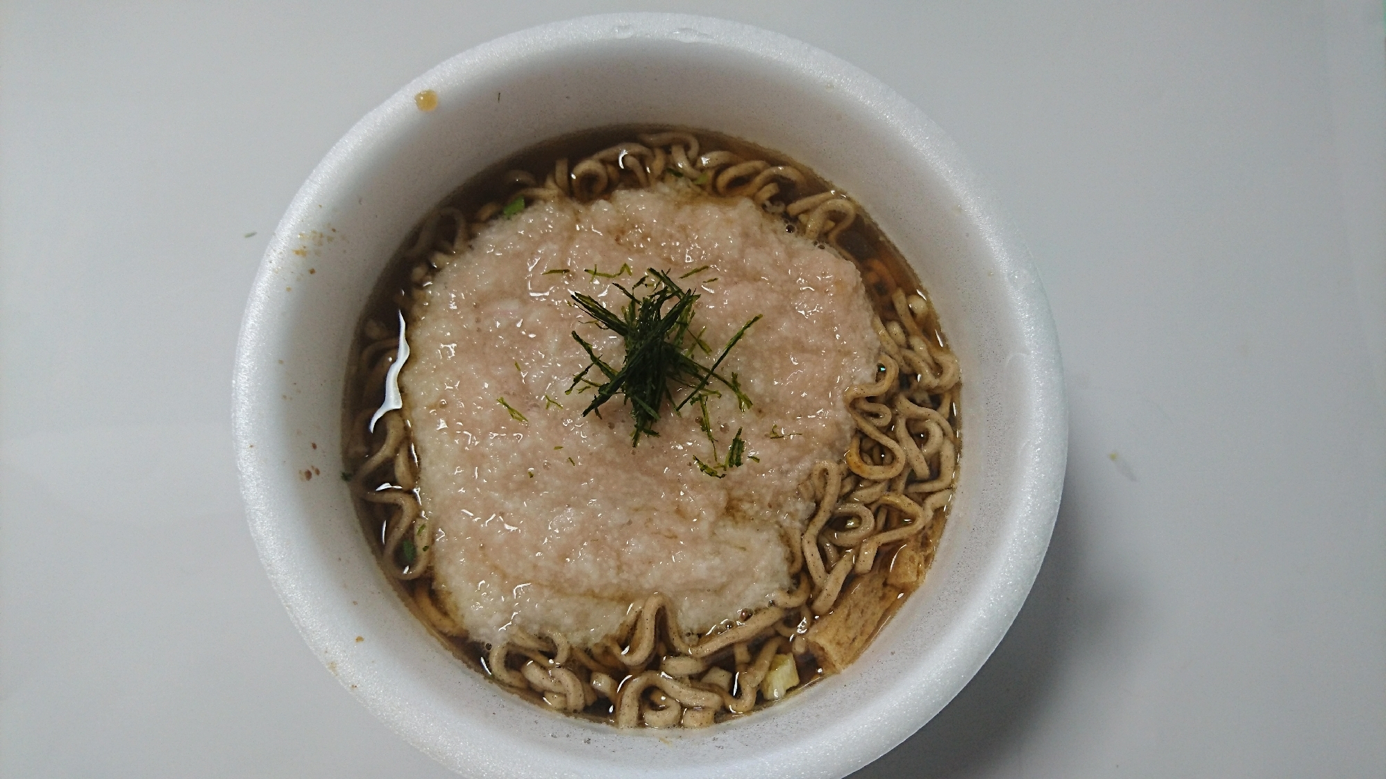 インスタント蕎麦で簡単。 山かけ蕎麦