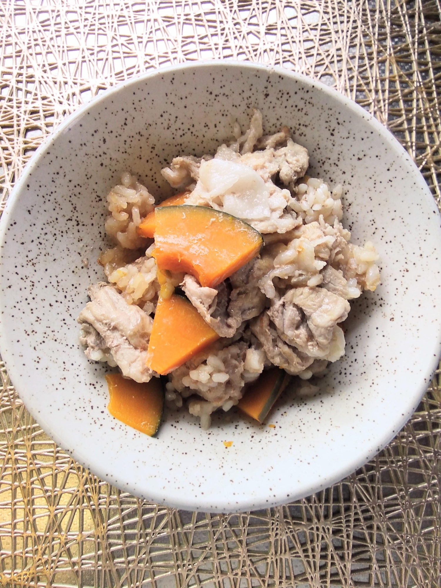 かぼちゃと豚肉の炊き込みご飯