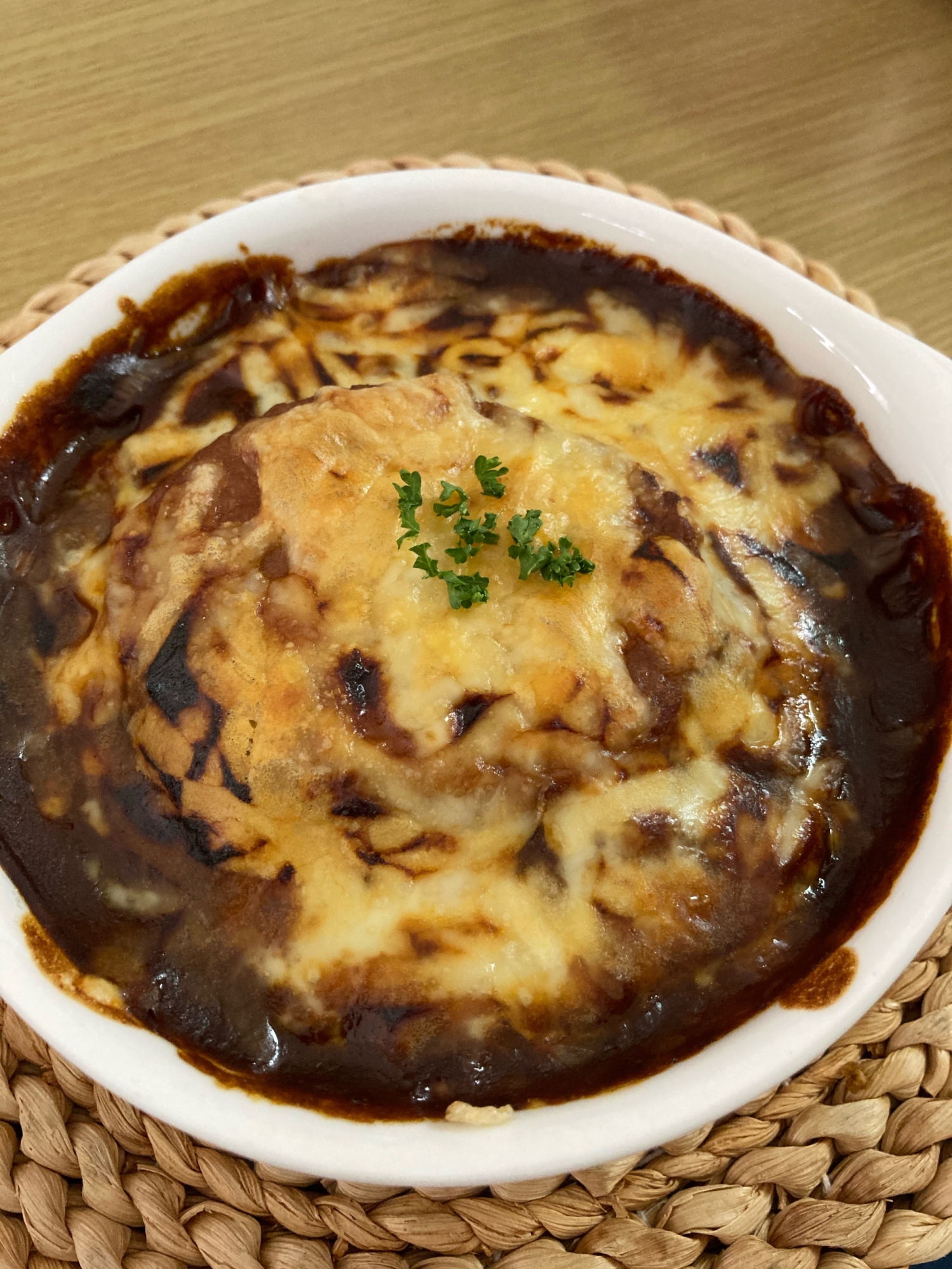 レトルトを使って★ハンバーグカレードリア