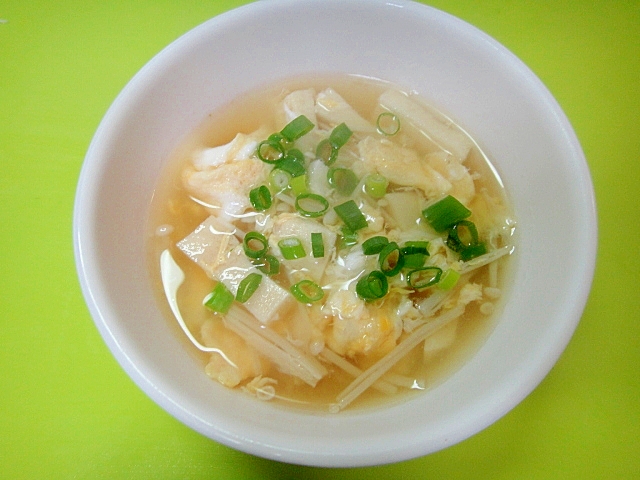 高野豆腐とえのきの卵スープ