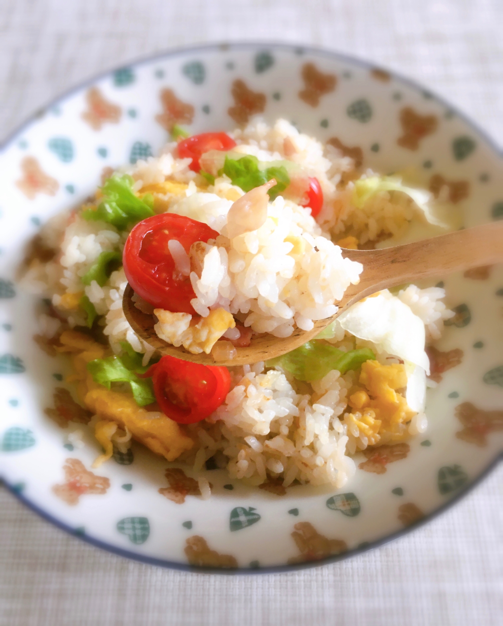 トマトとレタスのヘルシー炒飯