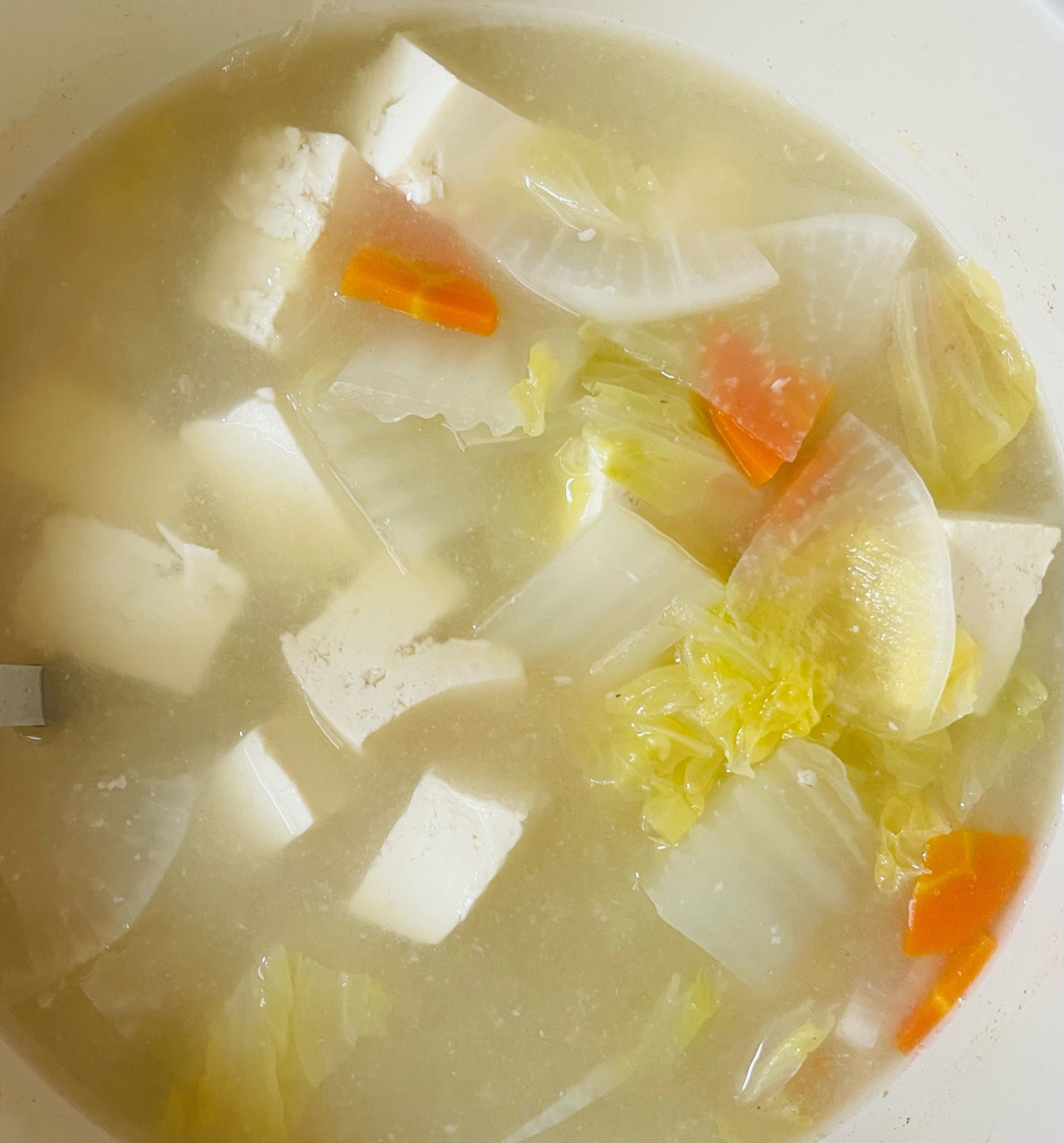 大根とにんじんと白菜と豆腐の味噌汁