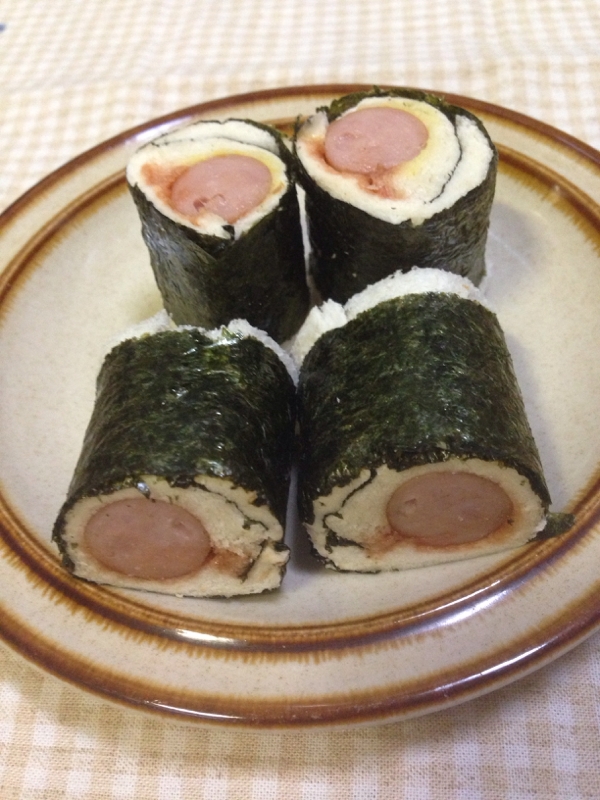 海苔deぐるぐる♪和風ロールサンド♪