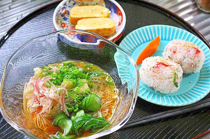 冷やし茄子のぶっかけ素麺