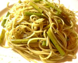 にんにくの芽とバジルペーストのバスタ レシピ 作り方 By ブラックはやて 楽天レシピ