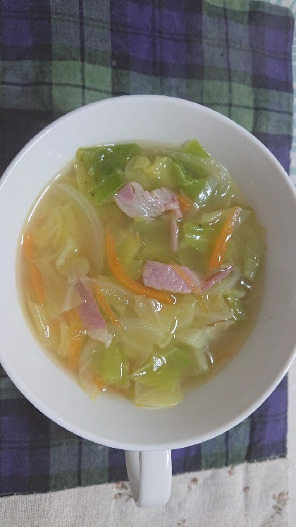 ハムとたっぷり野菜の洋風スープ