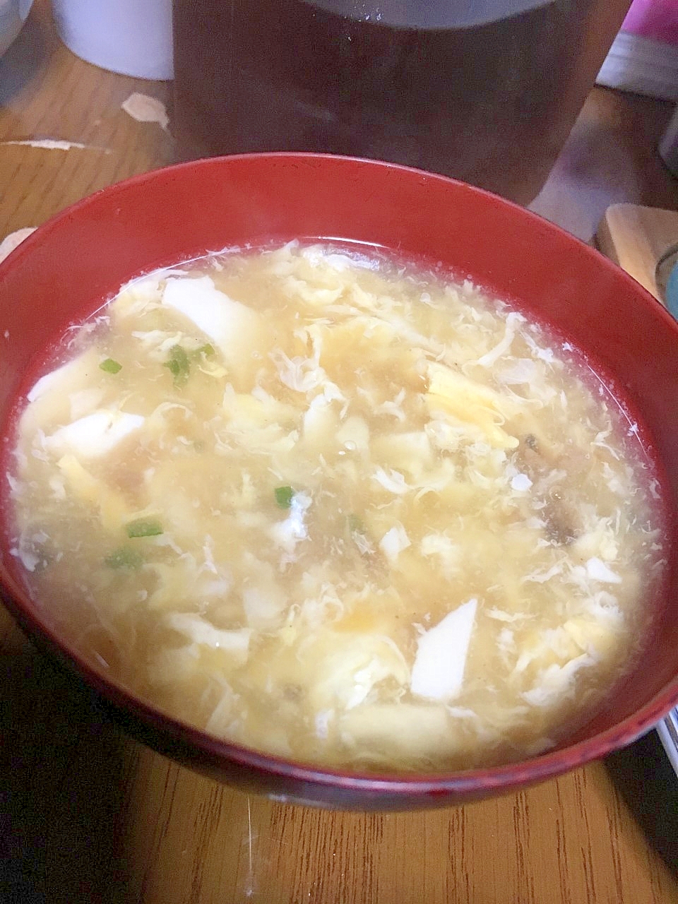 椎茸の佃煮入り卵スープ