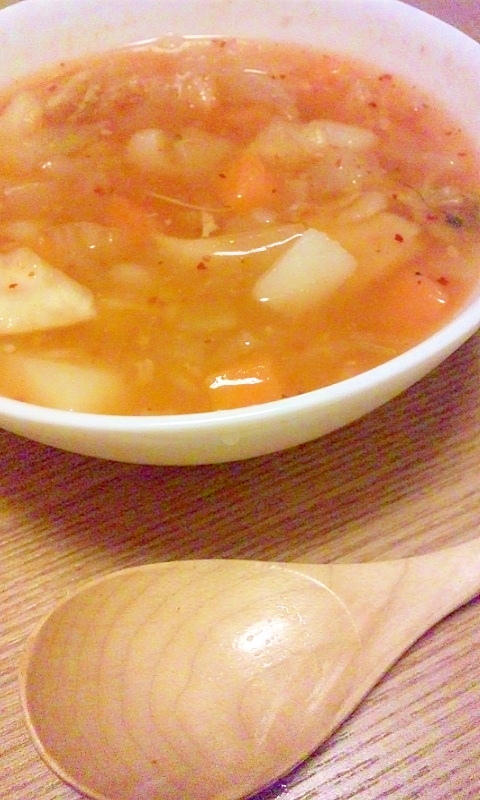 野菜たっぷりキムチスープ