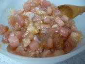 ごま油でおいしい びんちょうマグロのぶつ切り漬け丼 レシピ 作り方 By Megmako 楽天レシピ