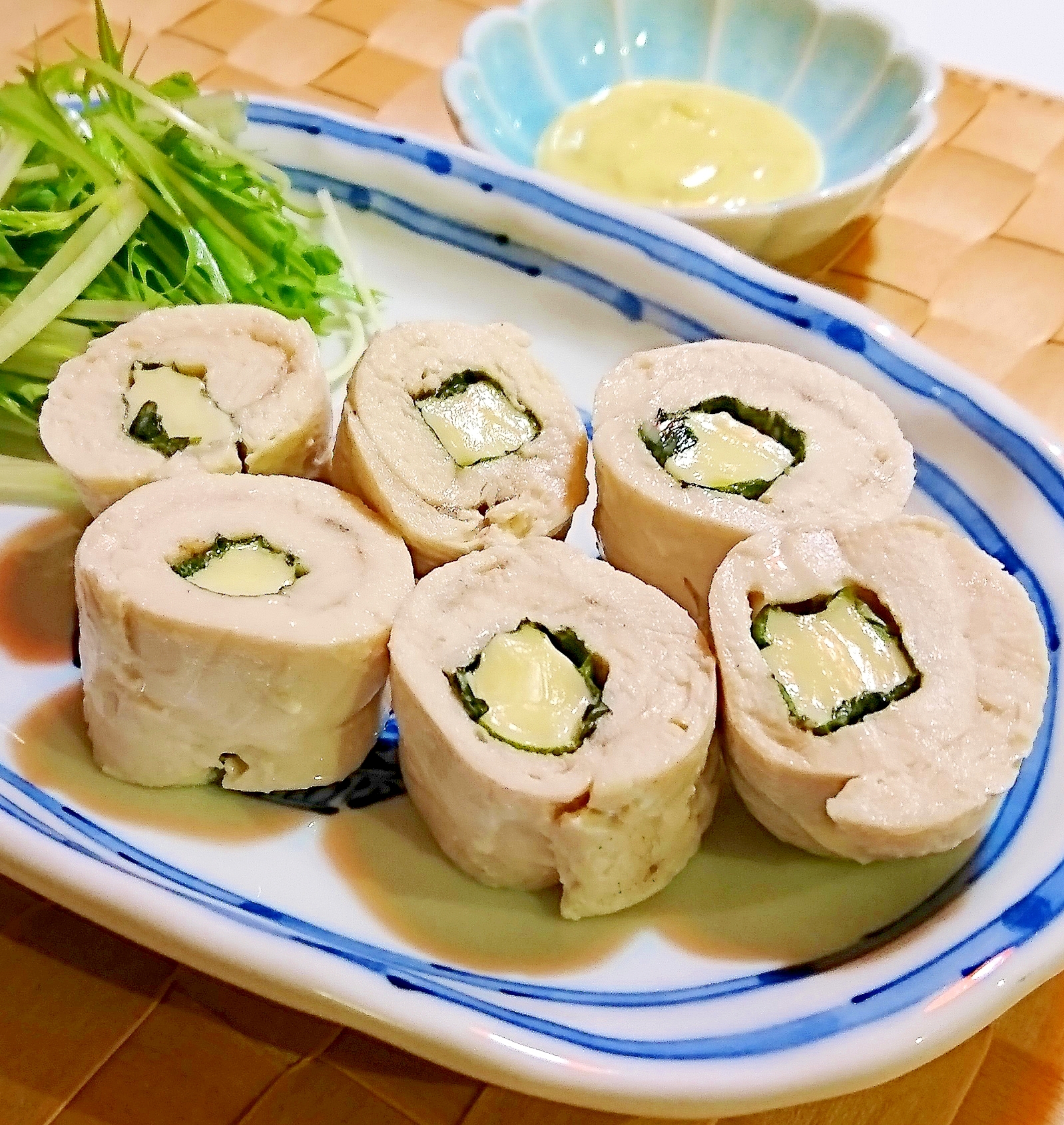 しそチーズ入りささみ巻き　レンジ蒸し