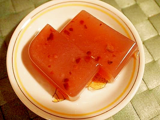 エコ☆セコ 栗の甘露煮の汁とお汁缶で 水羊羹風♪