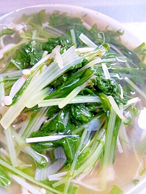 白だし一本！水菜とえのきのさっと煮