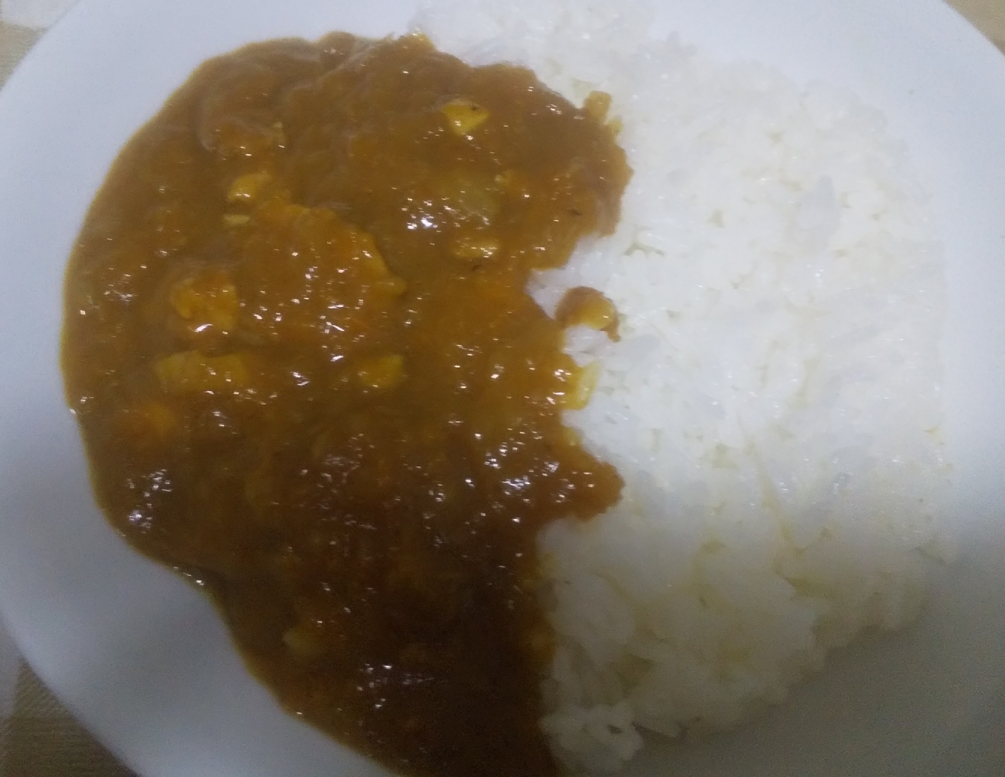 玉ねぎとにんじんと鶏肉のカレー