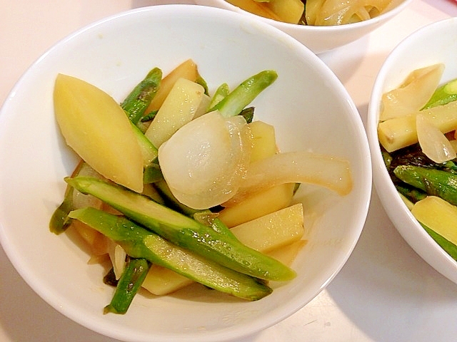 アスパラとじゃがいもの☆マヨ醤油炒め