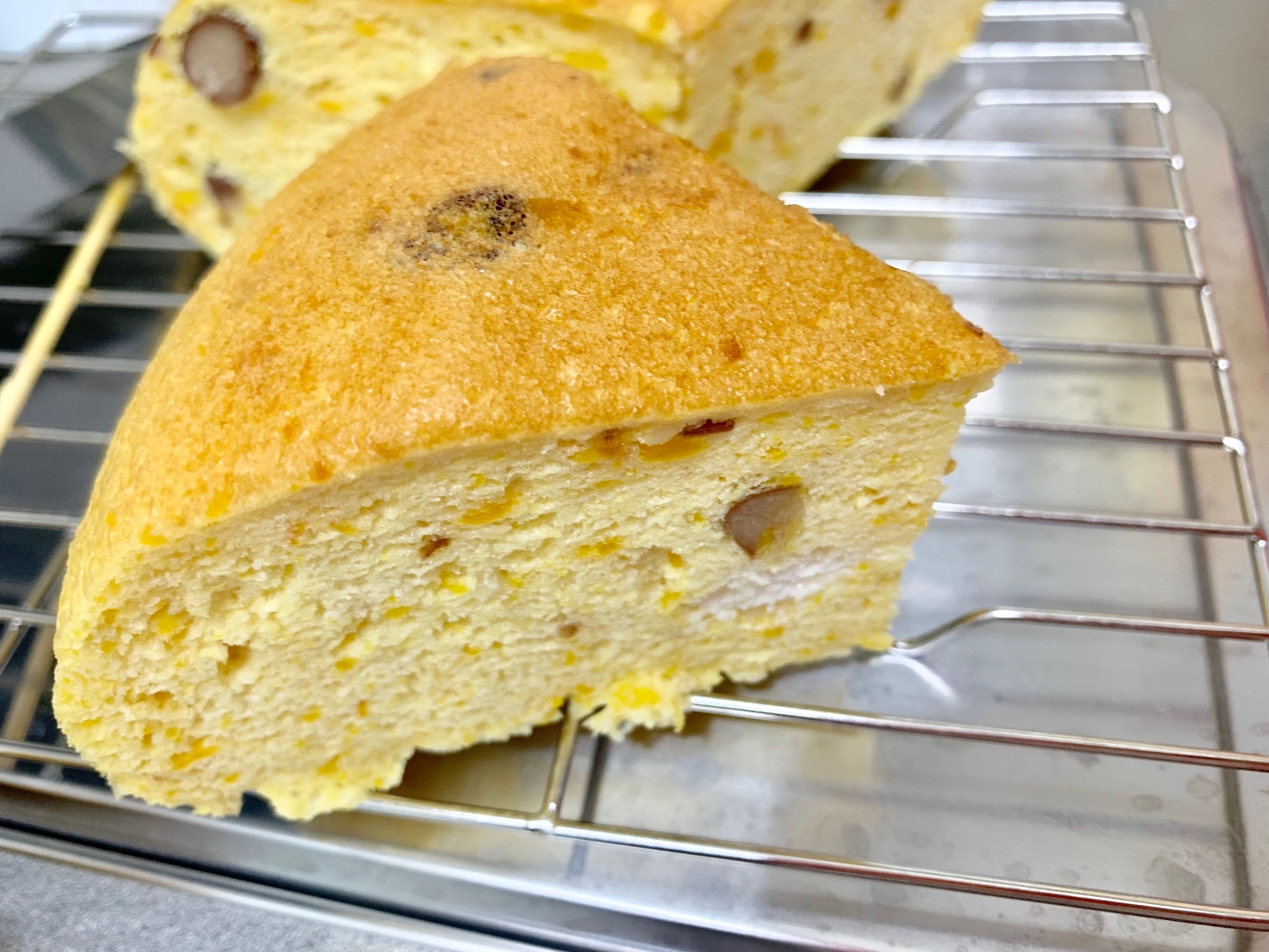 かぼちゃシフォンケーキ 炊飯器 余った卵白活用