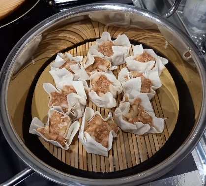 豚ひき肉と豆腐の餃子の皮シュウマイ