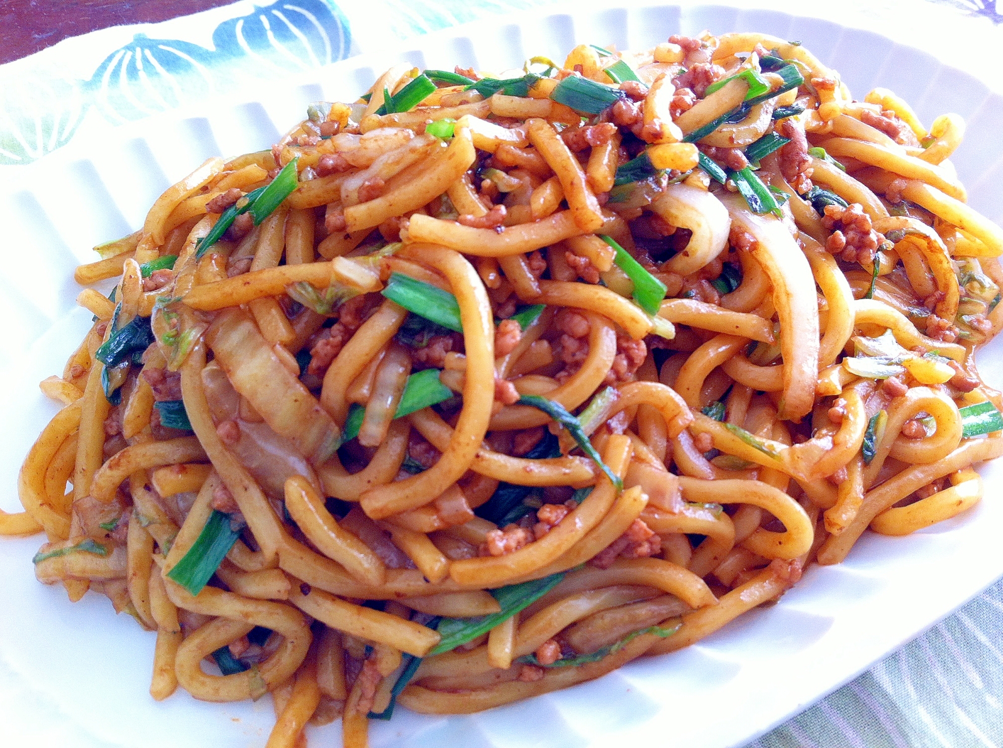 ♦もやしを使わず♦ひき肉と白菜のなみえ焼きそば