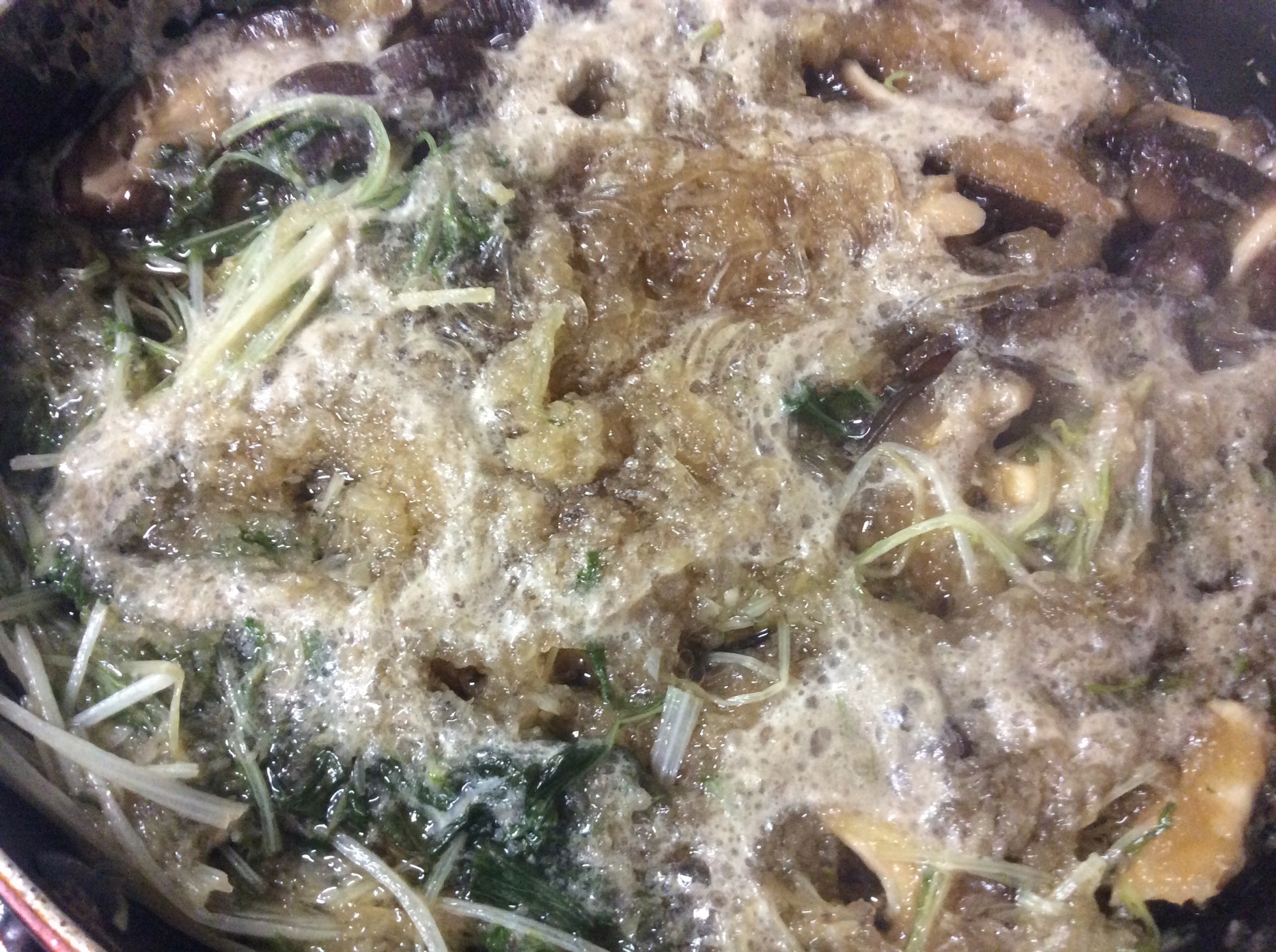 椎茸と水菜と春雨の大根おろし煮